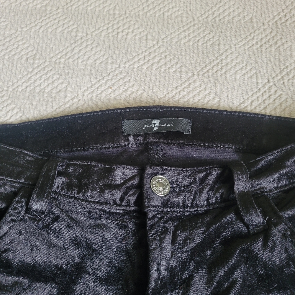 Black crushed velvet pants